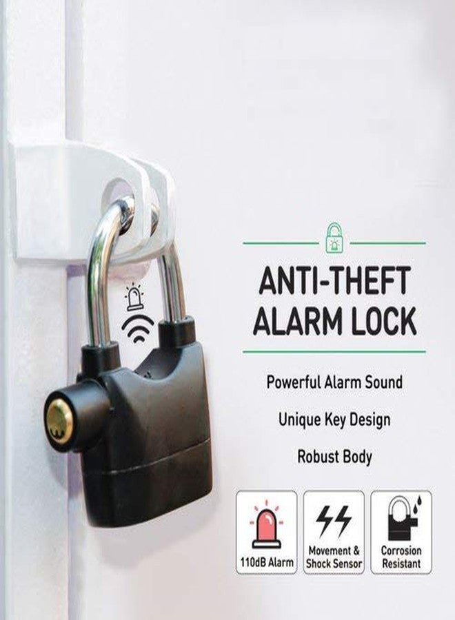 HYDERON Motion Sensor Alarm Security Lock for Home and Office Doors - Heavy-Duty Lock with 3 Keys for Enhanced Safety (Black, Pack of 1 Piece) - Image 2